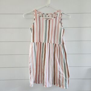 H&M girls sundress, size 8/10, pastel stripes, 100% cotton Jersey, NWOT